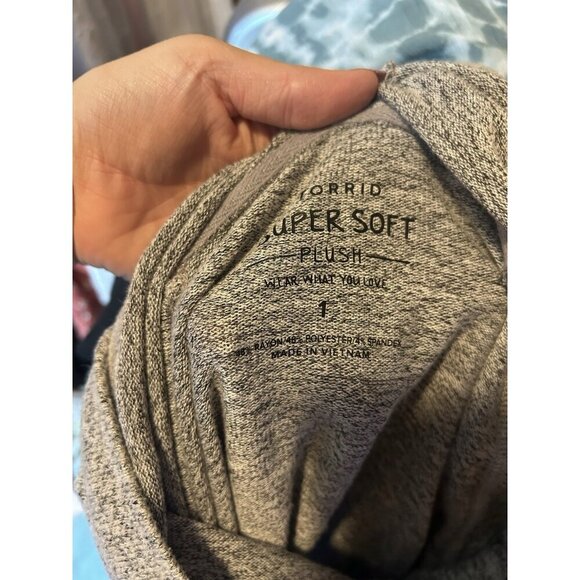 Torrid Super Soft Plush Cowl Neck Raglan Tunic Sweatshirt Pullover 1 (1X) Gray - Picture 8 of 10